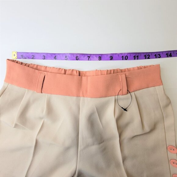 LADIES Beige Two Tone Dress Shorts Size S or Size M - Picture 3 of 14